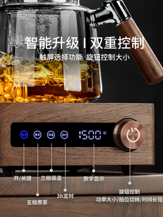 Glass tea maker electric ceramic stove tea set household large-capacity steaming integrated pot teacup set 2025 new