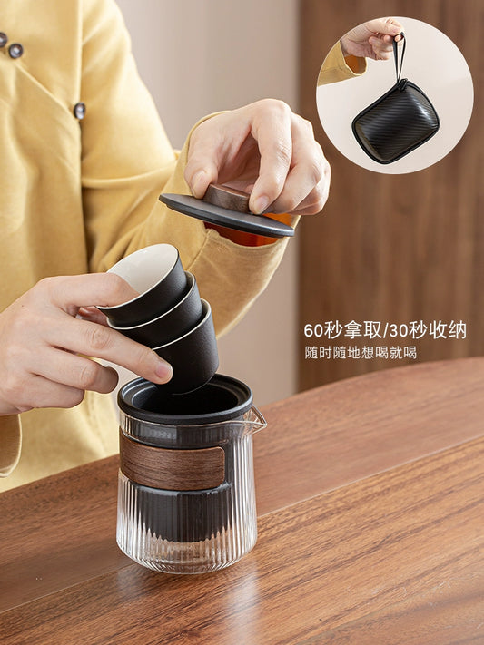 Travel tea set portable quick mug outdoor travel personal special portable kung fu teacup teapot set