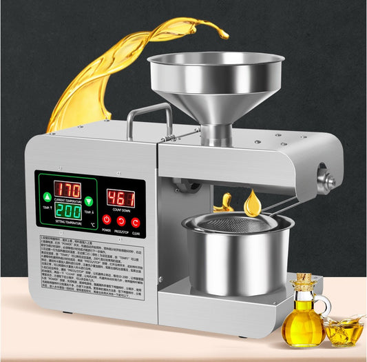 Oil Press Stainless Steel Hot Cold Oil Extraction Machine Temperature Control Sesame Oil Peanut