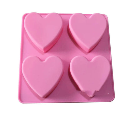 Handmade Soap Mold Four Heart-shaped Cake Molds