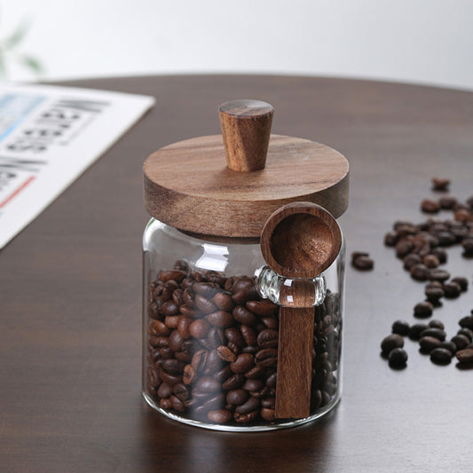 3 Pcs Glass Coffee Jars With Spoons, Candy Jars, Biscuit Jars, Storage Jars, Tea Jars, Snack Jars, Seasoning Jars, Salt Jars, Pepper Jars