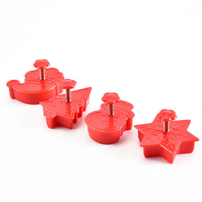 Grey And Red 3D Cookie Molds 4 Sets
