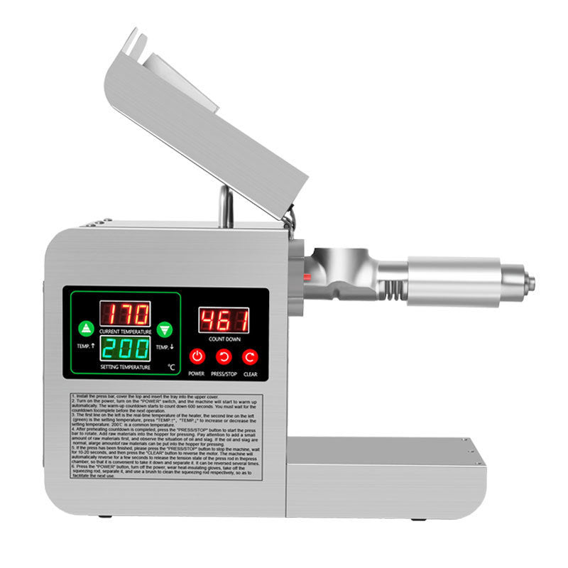 Oil Press Stainless Steel Hot Cold Oil Extraction Machine Temperature Control Sesame Oil Peanut