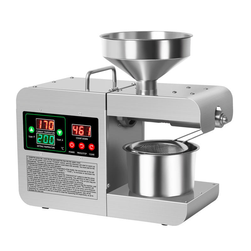 Oil Press Stainless Steel Hot Cold Oil Extraction Machine Temperature Control Sesame Oil Peanut