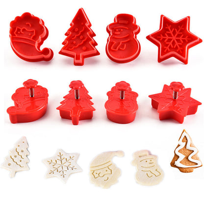Grey And Red 3D Cookie Molds 4 Sets