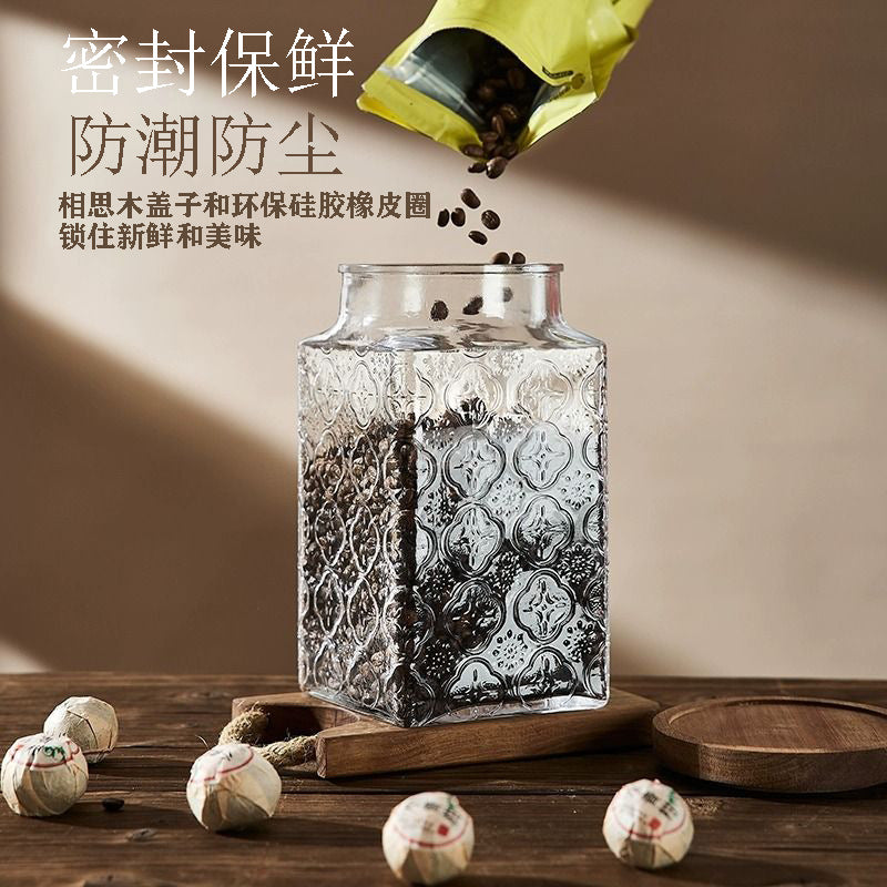 Begonia flower retro glass sealed jar