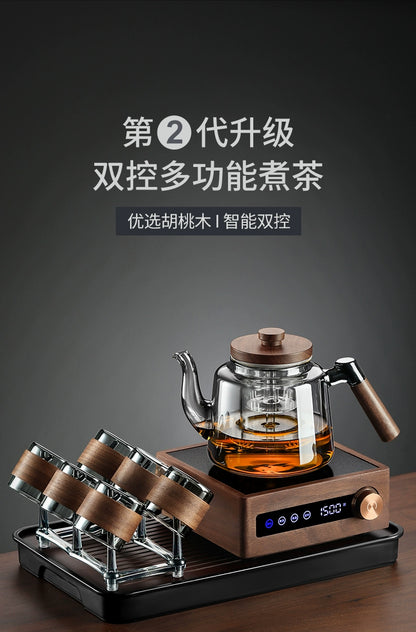 Glass tea maker electric ceramic stove tea set household large-capacity steaming integrated pot teacup set 2025 new
