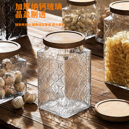 Begonia flower retro glass sealed jar