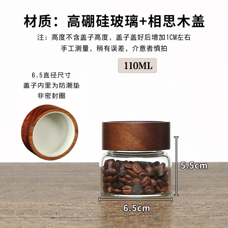 Acacia Wood High Borosilicate Glass Thread Seal Jar