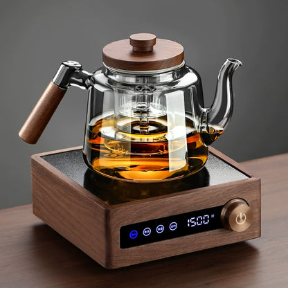 Glass tea maker electric ceramic stove tea set household large-capacity steaming integrated pot teacup set 2025 new
