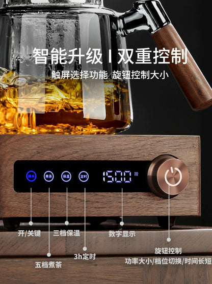 Glass tea maker electric ceramic stove tea set household large-capacity steaming integrated pot teacup set 2025 new