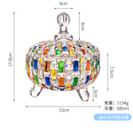 Coloured Glass Candy Jar Contrasting Woven European-style Glass Jar