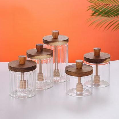 Glass Honey Jar with Lid Sealed
