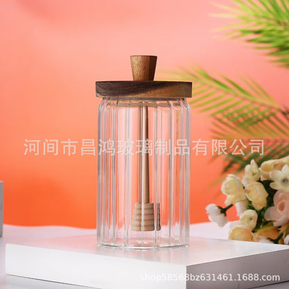 Glass Honey Jar with Lid Sealed