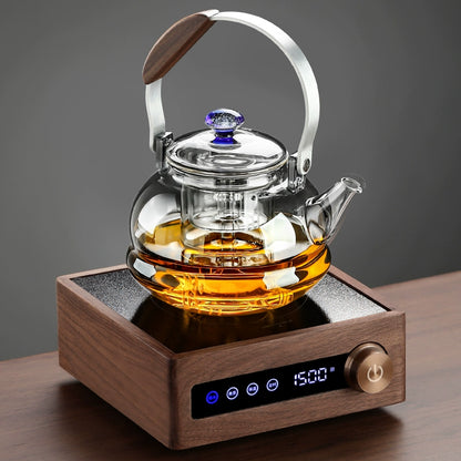 Glass tea maker electric ceramic stove tea set household large-capacity steaming integrated pot teacup set 2025 new