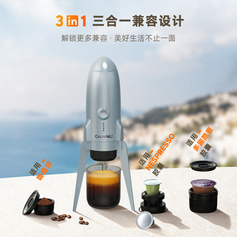 Portable coffee machine 3-in-1 capsule