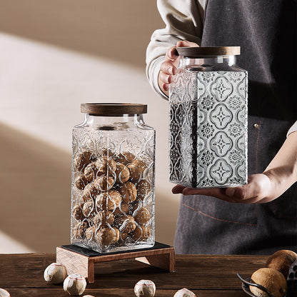 Begonia flower retro glass sealed jar