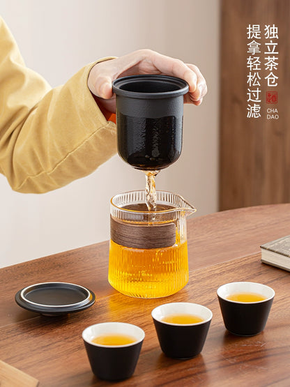 Travel tea set portable quick mug outdoor travel personal special portable kung fu teacup teapot set