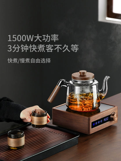 Glass tea maker electric ceramic stove tea set household large-capacity steaming integrated pot teacup set 2025 new