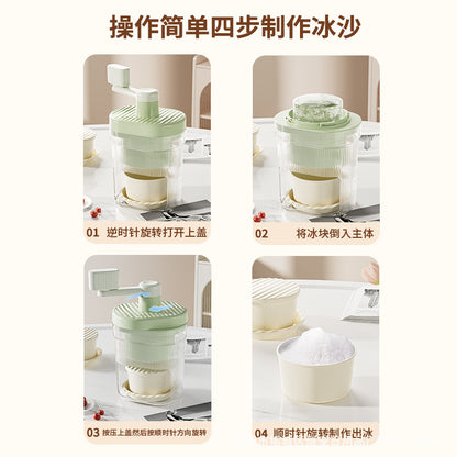 Manual shaved ice machine, small cotton ice machine, household ice crusher, hand crank ice machine, night market stall manufacturers, wholesale