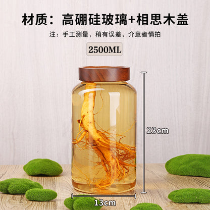 Acacia Wood High Borosilicate Glass Thread Seal Jar