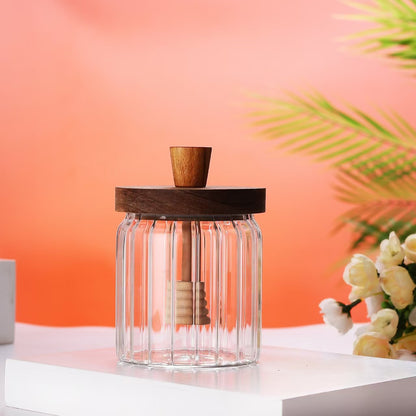 Glass Honey Jar with Lid Sealed