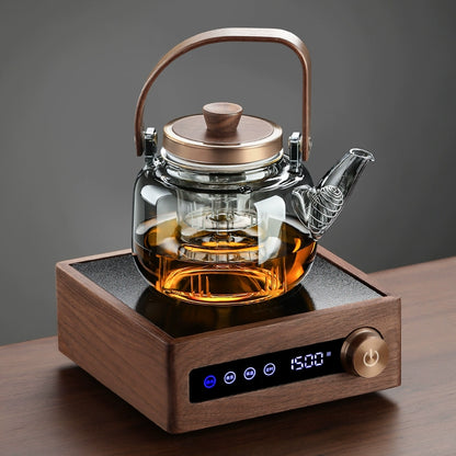 Glass tea maker electric ceramic stove tea set household large-capacity steaming integrated pot teacup set 2025 new