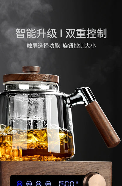Glass tea maker electric ceramic stove tea set household large-capacity steaming integrated pot teacup set 2025 new
