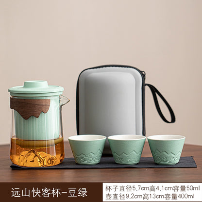 Travel tea set portable quick mug outdoor travel personal special portable kung fu teacup teapot set