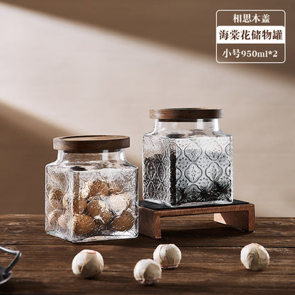 Begonia flower retro glass sealed jar