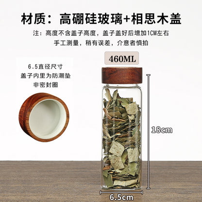 Acacia Wood High Borosilicate Glass Thread Seal Jar