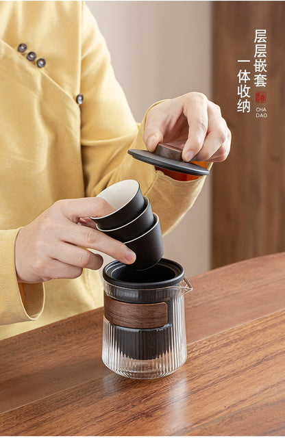 Travel tea set portable quick mug outdoor travel personal special portable kung fu teacup teapot set