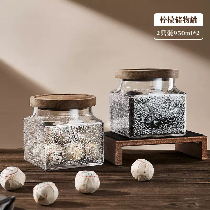 Begonia flower retro glass sealed jar