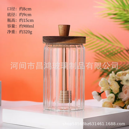 Glass Honey Jar with Lid Sealed