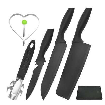 Steel Black Blade Five-piece Set Kitchen Knife Fruit Knife With Omelette Maker Peeling set